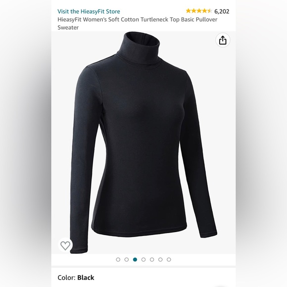 HieasyFit Women's Soft Cotton Turtleneck Top Basic Pullover Sweater - Picture 5 of 10